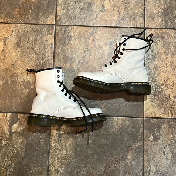Dr. Martens Shoes - white lace up boots